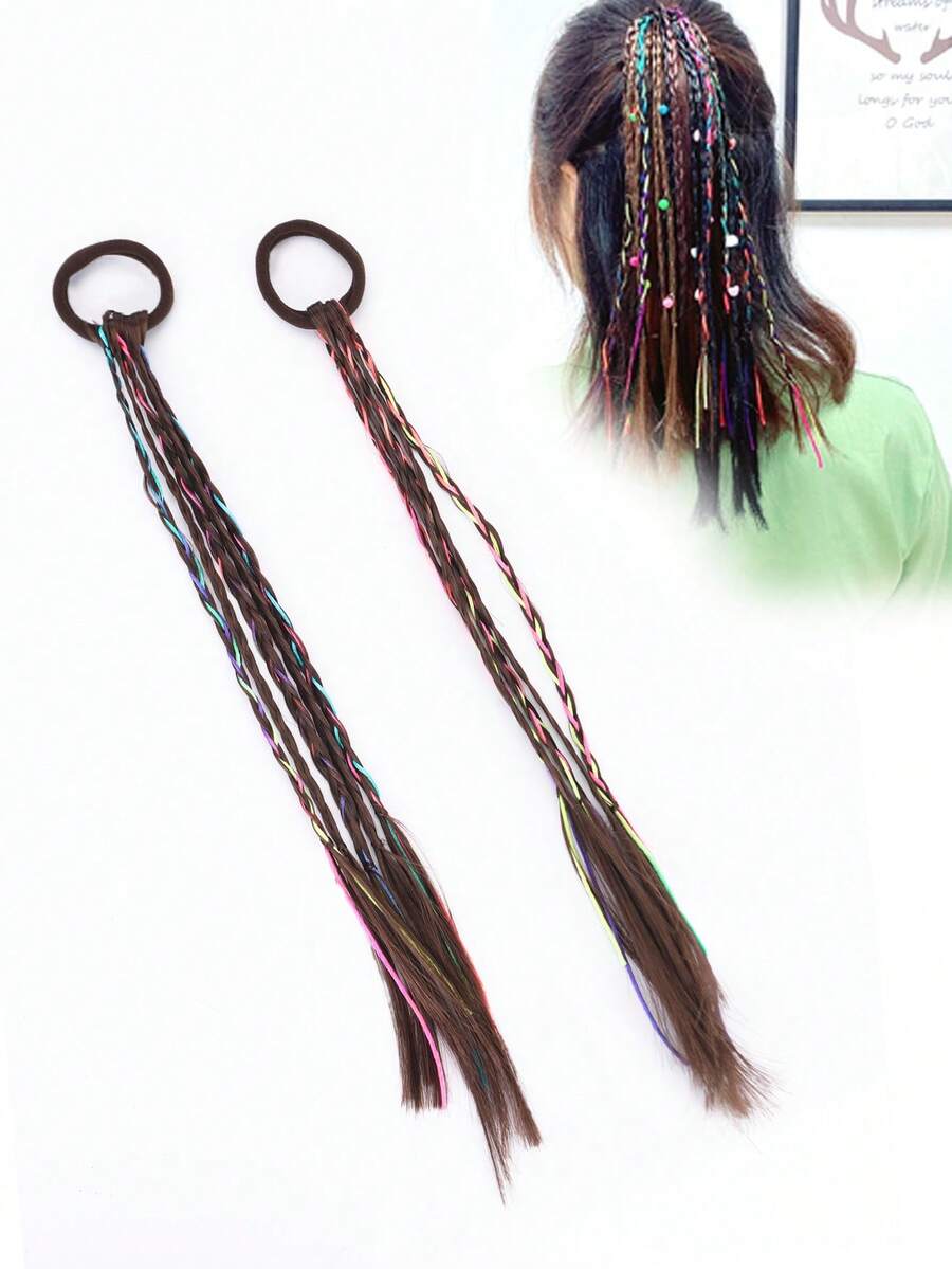 2入組短合成髮辮 - 彩色 - 查看 1