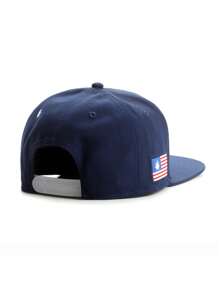 1頂男士字母刺繡防曬時尚棒球帽，適用於日常生活和街頭 - 藏蓝色 - 查看 2