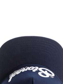 1頂男士字母刺繡防曬時尚棒球帽，適用於日常生活和街頭 - 藏蓝色 - 查看 4