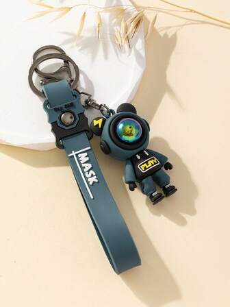 1入組女性卡通吊墜時尚鑰匙圈帶腕帶適用於鑰匙裝飾用品