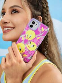 LOONEY TUNES X SHEIN Cartoon Chicken Pattern Phone Case ,Compatible With IPhone - Multicolor - View 2