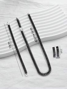 1set Tennis Chain Bracelet, Necklace & Earring Set - Multicolor - View 3