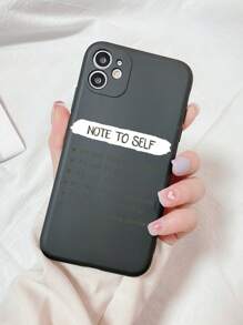 Funda de teléfono con gráfico de letras, versión internacional, no la versión nacional - Negro - Ver 2