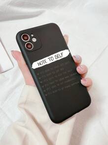 Funda de teléfono con gráfico de letras, versión internacional, no la versión nacional - Negro - Ver 3