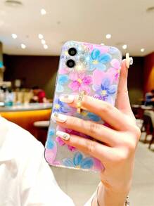 Floral Clear Phone Case With Ring Holder - Multicolor - View 2