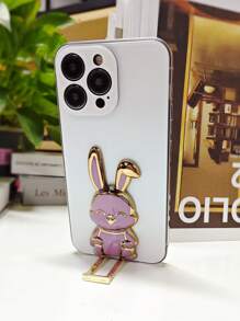 1pc Thiết kế hình con thỏ Giá đỡ điện thoại PC - Màu tím - Xem 5