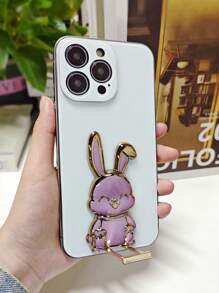 1pc Thiết kế hình con thỏ Giá đỡ điện thoại PC - Màu tím - Xem 6