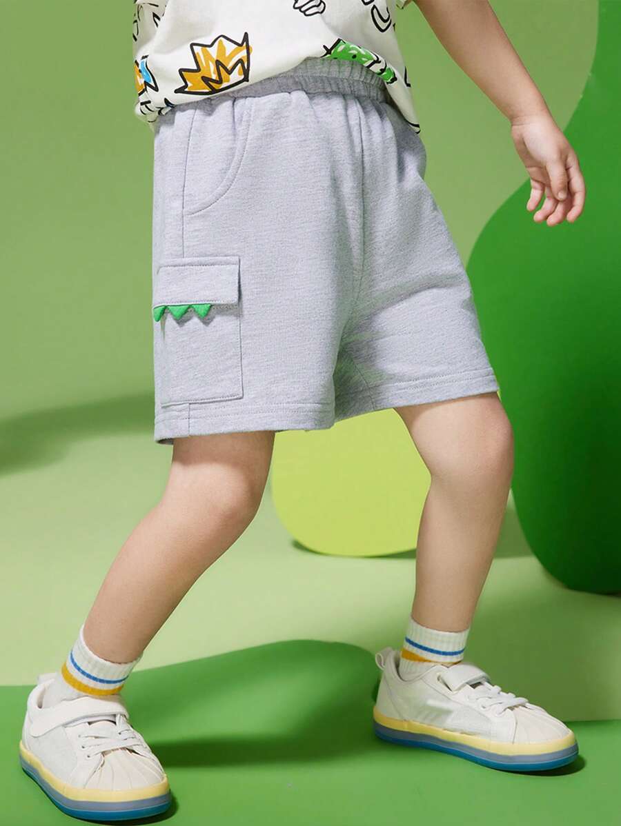 小男童3D設計側翻蓋口袋短褲
