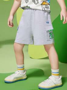 小男童3D設計側翻蓋口袋短褲