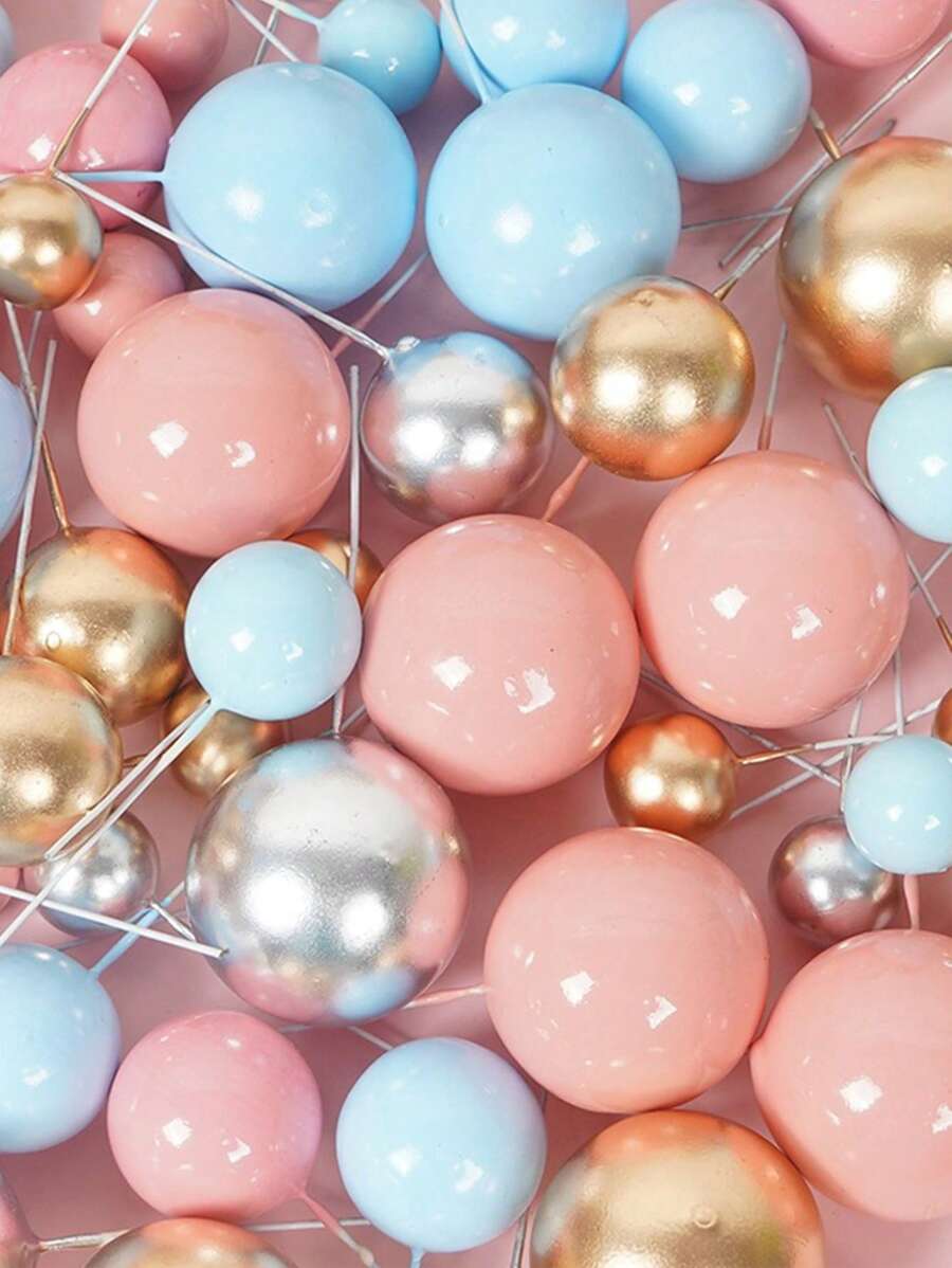 20入組/套PP蛋糕裝飾現代球形設計生日派對蛋糕裝飾 - 彩色 - 查看 1