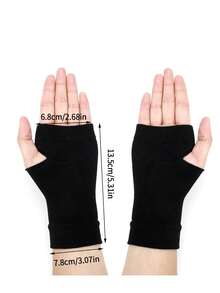 1 cặp bảo vệ lòng bàn tay tập thể dục màu trơn - màu đen - Xem 3