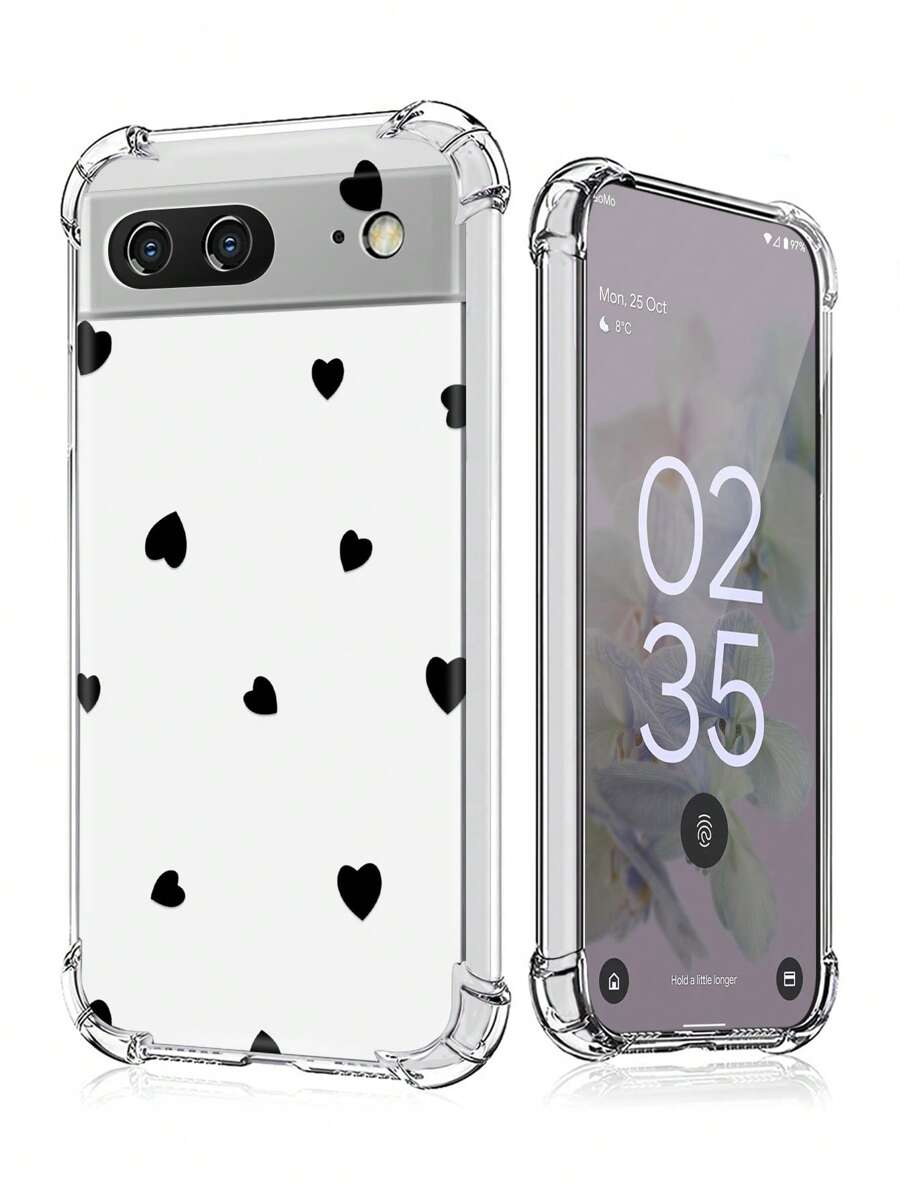愛心圖案透明手機殼 - 彩色 - 查看 1