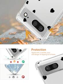 愛心圖案透明手機殼 - 彩色 - 查看 4