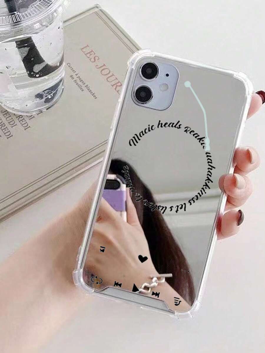 Hộp đựng điện thoại gương đồ họa chữ cái - Nhiều màu - Xem 1