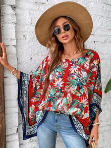 SHEIN VCAY Áo sơ mi nữ Nhiệt đới Boho - Nhiều màu - Xem 5