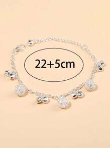 1入組鈴鐺珠子裝飾手鏈適用於女士約會和節日禮物 - 銀色 - 查看 5