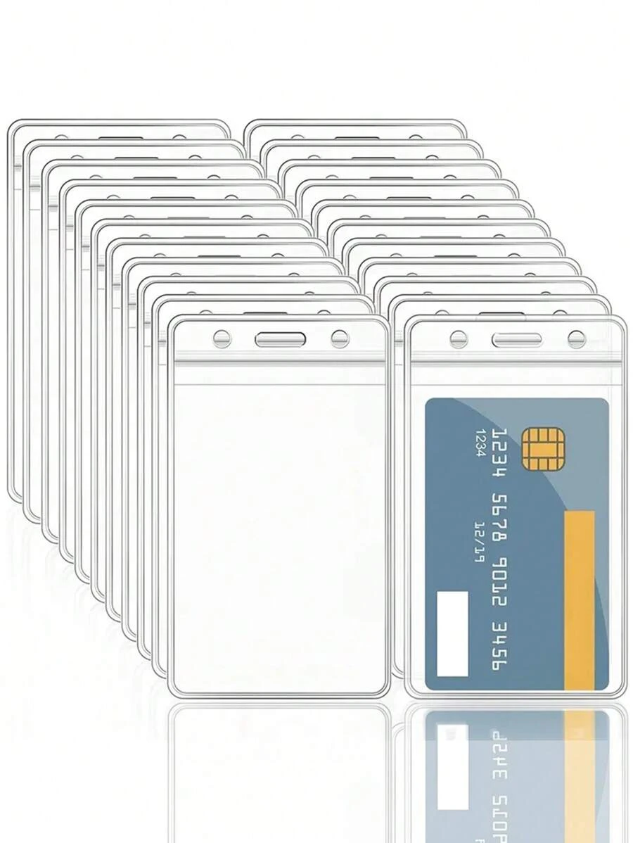 10 cái Bìa Thẻ Rõ Ràng, Chủ Thẻ Chống Nước Đa Năng Đơn Giản Cho Văn Phòng, Sinh Viên, Trường Học - Trong sáng - Xem 1