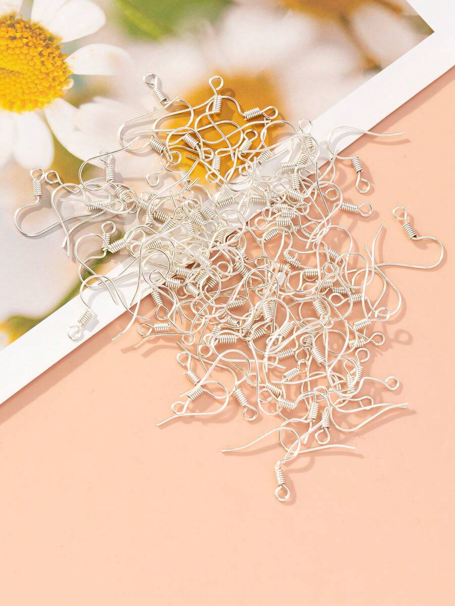 100入組耳環掛鉤DIY首飾製作 - 銀色 - 查看 1
