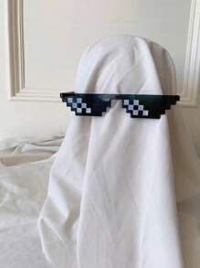 1 chiếc Kính dự tiệc thiết kế khảm, phụ kiện đi biển cho Halloween, kỳ nghỉ hè, ngoài trời, du lịch - màu đen - Xem 1