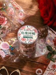 1 cuộn Hoa Hồng Họa Tiết Mặt Nạ Băng, Vintage Băng Washi Đa năng Cho Thủ Công DIY, Tay Tài Khoản, Trang Trí - Nhiều màu - Xem 4
