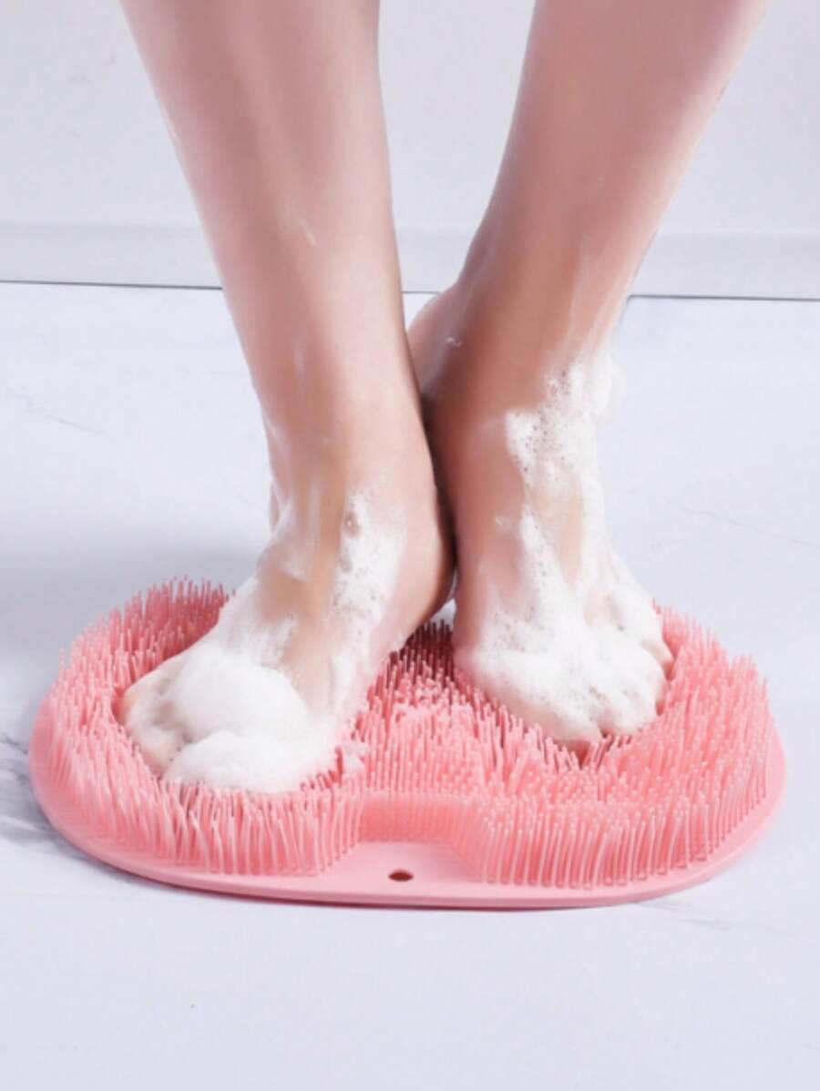 1 Bàn Chải Vệ Sinh Chân Silicone, Màu Hồng Hút Chân Bàn Chải Vệ Sinh Cho Phòng Tắm - Hồng - Xem 1