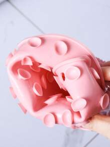 1 Bàn Chải Vệ Sinh Chân Silicone, Màu Hồng Hút Chân Bàn Chải Vệ Sinh Cho Phòng Tắm - Hồng - Xem 3