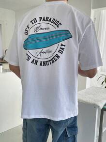 DAZY Men Cotton Slogan Graphic Tee - White - View 4