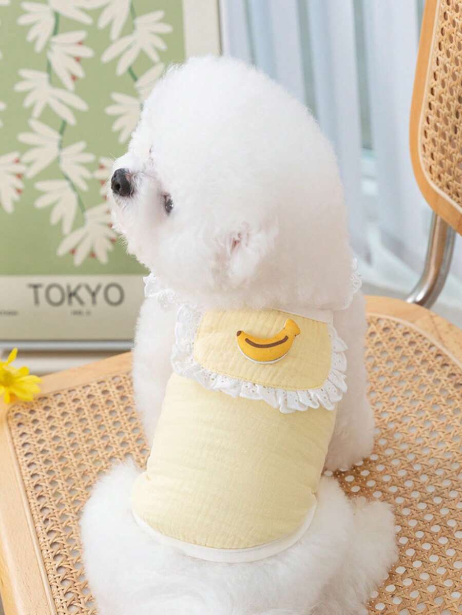 1Pc Banana Decor Pet Tank Cho Chó Và Mèo Cho Mùa Hè - Màu vàng - Xem 1