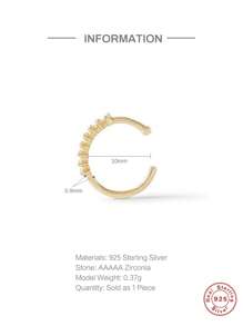 A Piece S925 Sterling Silver  Nose Ring Cartilage Piercing Earring For Woman Daily Jewelry Valentine'S Day - Yellow Gold - View 5