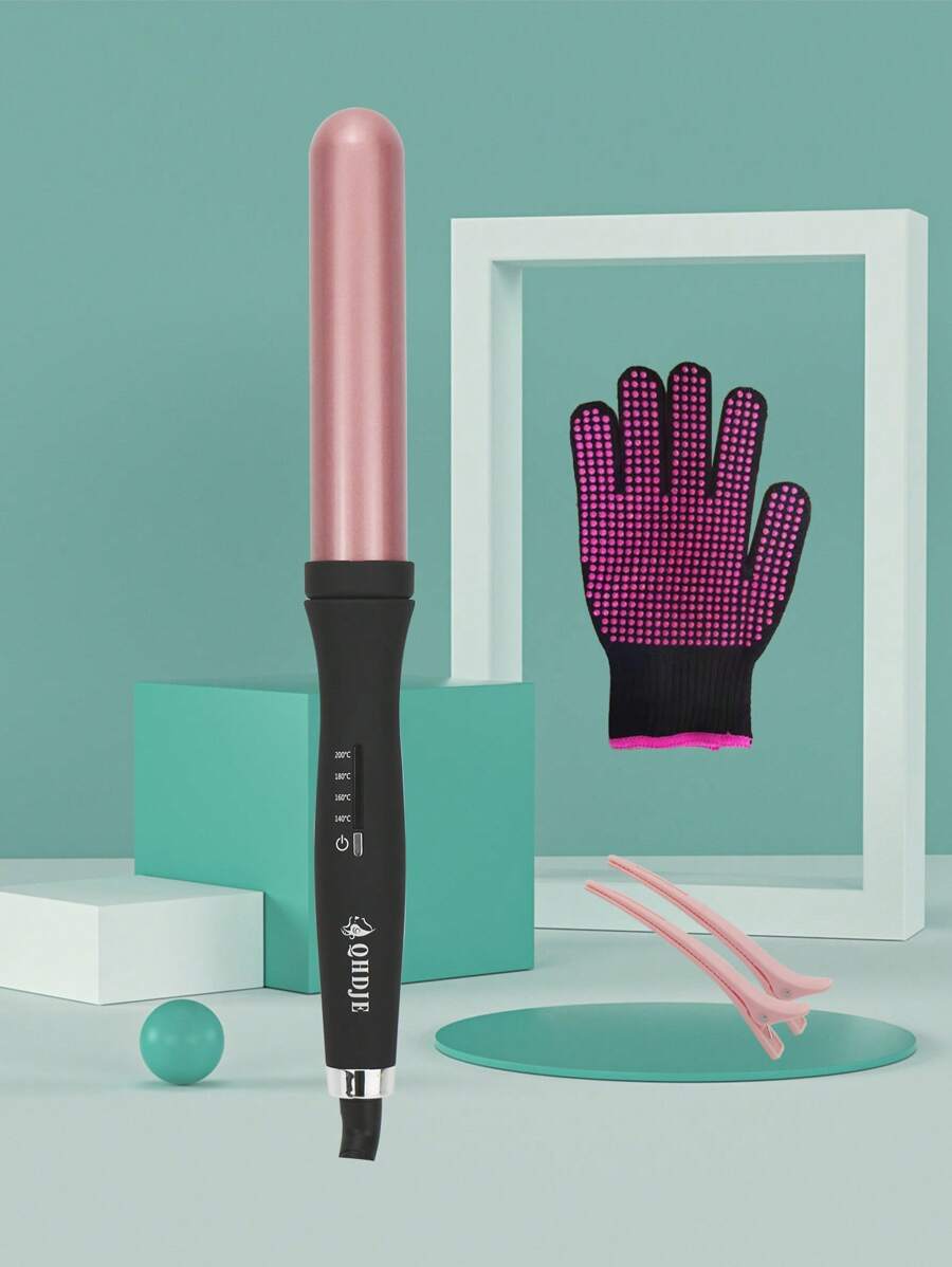 1 pieza Rizador de pelo eléctrico con Guantes & Clip - Negro - Ver 1
