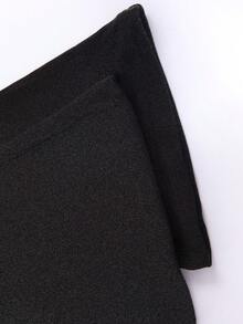 Metal Decor Flare Leg Trousers - Black - View 5