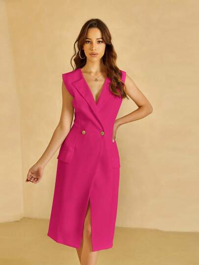 UNIQUE21 con doppio petto dettaglio patta Gilet blazer Abiti