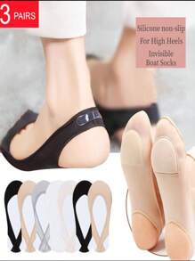 3pairs Women Hollow Out Fashionable Invisible Socks For Daily Decoration - Multicolor - View 1