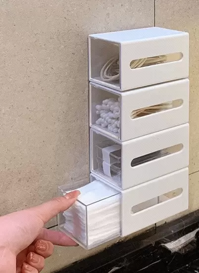 1 st väggmonterad förvaringslåda, vit plast multifunktionspinnarrangör, för hemmet