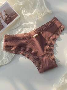 Snug Zone Women's Casual Multicolor Plain Contrast Lace High Stretch Boyshort Panties Comfortable Underwear - Multicolor - View 3