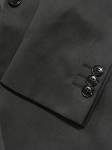 Áo khoác blazer đơn nút viền cao cho nam - màu đen - Xem 4