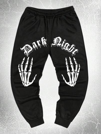 Goth Guys Skeleton Hand Print Sweatpants