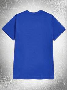 Goth Guys Skeleton & Heart Print Tee - Royal Blue - View 2