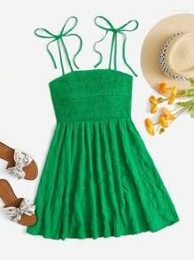 Soleia Robe À Fines Brides À Épaule Nouée À Nœud Dos-Nu - Vert - Voir 1