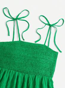 Soleia Robe À Fines Brides À Épaule Nouée À Nœud Dos-Nu - Vert - Voir 4