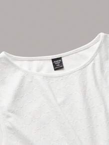 SHEIN EZwear Plus Twist Hem Tank Top - White - View 3