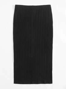 SHEIN Essnce Plus Rib-knit Pencil Skirt