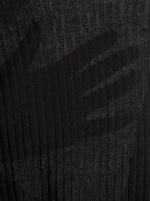 SHEIN EZwear Ribbed Surplice Cropped Wrap Top - Black - View 6