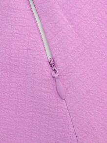 Soleia Đầm Lộ Lưng Cắt ra Buộc lại Dải chun màu trơn Boho - Màu Lilac Tím - Xem 8