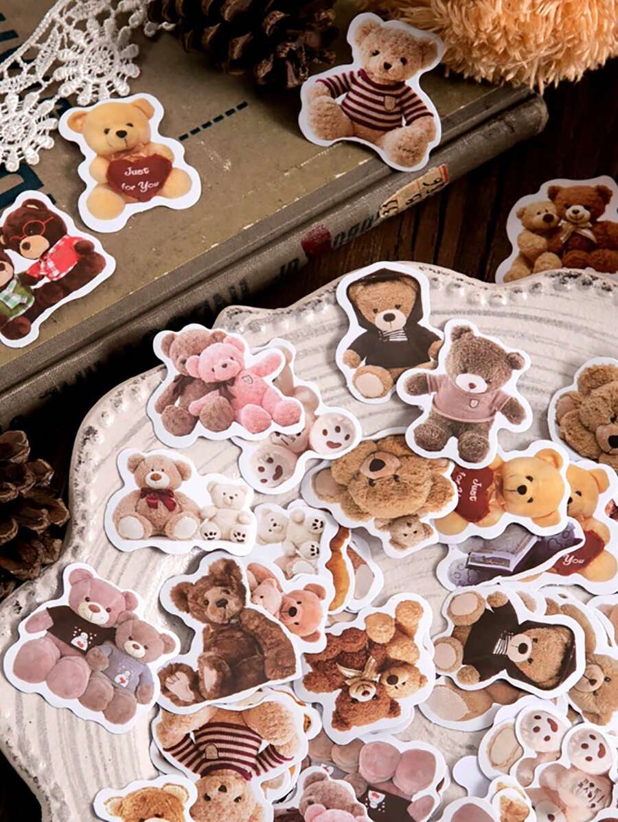 46pcs Bear Print Sticker