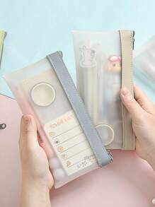 1pc Random Plain Pencil Bag Back To School,Back To School,School Supplies