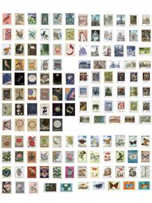 46入組郵票圖案隨機貼紙 - 彩色 - 查看 6