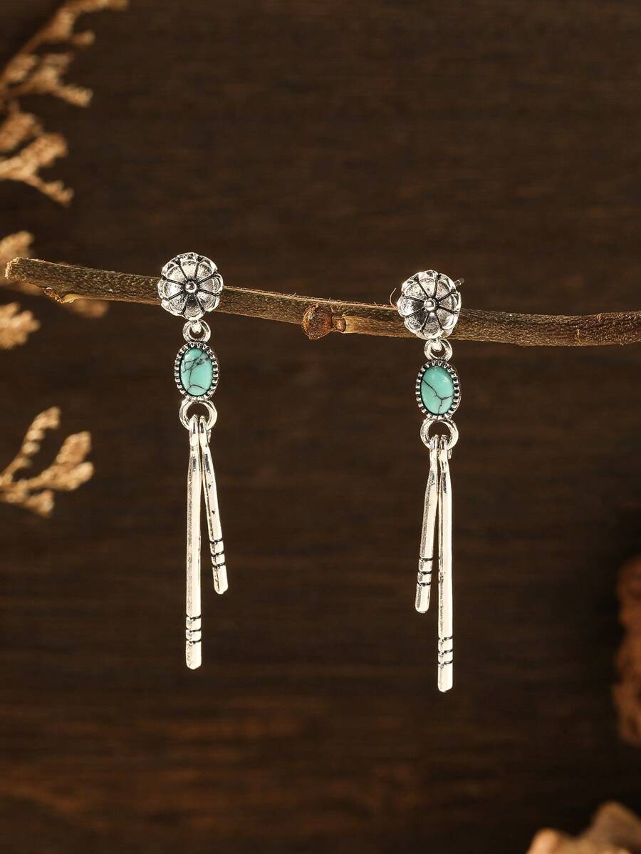 1 cặp hoa tai thả ngọc lam thiết kế theo phong cách phương Tây cổ điển dành cho phụ nữ, quà tặng sinh nhật thời trang cho ngày lễ tình nhân, mẹ, mẹ, ngày của mẹ, quà tặng - Nhiều màu - Xem 1