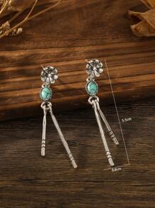 1 cặp hoa tai thả ngọc lam thiết kế theo phong cách phương Tây cổ điển dành cho phụ nữ, quà tặng sinh nhật thời trang cho ngày lễ tình nhân, mẹ, mẹ, ngày của mẹ, quà tặng - Nhiều màu - Xem 3