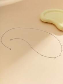 1pc Fashion Copper Star & Rhinestone Charm Waist Chain For Girls For Festival Daily Decoration - Silver - View 3